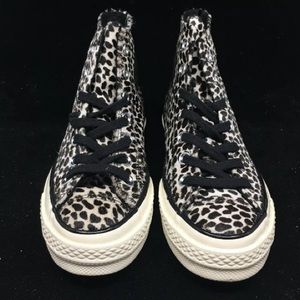 Converse Ctas `70 Cheetah-print Faux Fur High-top Black Egret Pony Hair 157621C